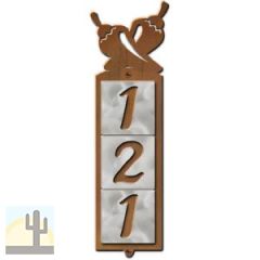 605073 - Chilies Design 3-Digit Vertical Tile House Numbers