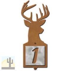 605131 - Deer Bust Design One-Digit Rustic Tile Door Number