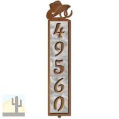 605335 - Hat n Horseshoes Design 5-Digit Vertical Tile House Numbers