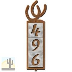605343 - Horseshoes Design 3-Digit Vertical Tile House Numbers