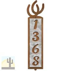 605344 - Horseshoes Design 4-Digit Vertical Tile House Numbers