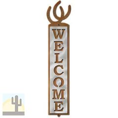 605348 - Horseshoes Design Polished Steel on Rust Welcome Sign
