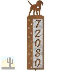 606155 - Beagle Nose Prints 5-Digit Vertical Tile House Numbers