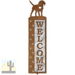 606158 - Beagle Nose Prints Polished Steel on Rust Welcome Sign