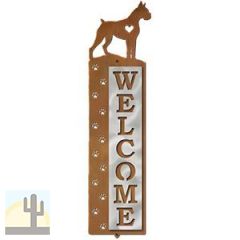 606168 - Boxer Nose Prints Polished Steel on Rust Welcome Sign