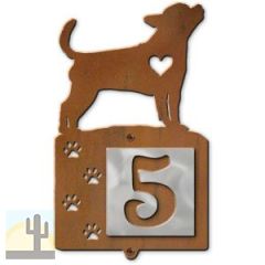 606171 - Chihuahua Nose Prints One-Digit Rustic Tile Door Number