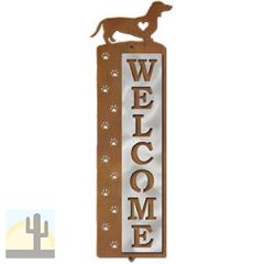 606188 - Dachshund Nose Prints Polished Steel on Rust Welcome Sign