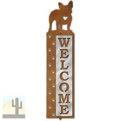 606218 - French Bulldog Nose Prints Polished Steel on Rust Welcome Sign