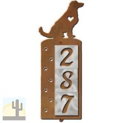 606233 - Golden Retriever Nose Prints 3-Digit Vertical Tile House Numbers