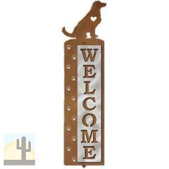 606238 - Golden Retriever Nose Prints Polished Steel on Rust Welcome Sign