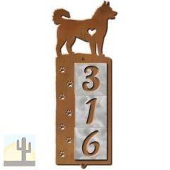 606243 - Husky Nose Prints 3-Digit Vertical Tile House Numbers