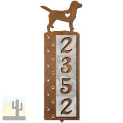 606264 - Labrador Nose Prints 4-Digit Vertical Tile House Numbers