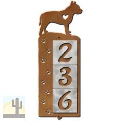 606273 - Pitbull Nose Prints 3-Digit Vertical Tile House Numbers
