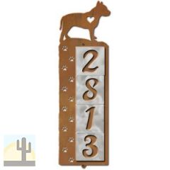 606274 - Pitbull Nose Prints 4-Digit Vertical Tile House Numbers