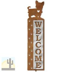 606328 - Yorkie Nose Prints Polished Steel on Rust Welcome Sign