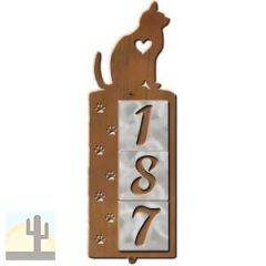 606363 - Cat Tracks Design 3-Digit Vertical Tile House Numbers