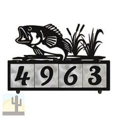607004 - Jumping Bass in Reeds Design 4-Digit Horizontal 4-inch Tile Outdoor House Numbers