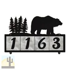 607024 - Bear in the Woods Design 4-Digit Horizontal 4-inch Tile Outdoor House Numbers