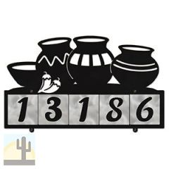 607055 - Four Pots with Chilies Design 5-Digit Horizontal 4-inch Tile Outdoor House Numbers