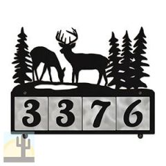 607064 - Deer Buck and Doe Design 4-Digit Horizontal 4-inch Tile Outdoor House Numbers