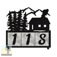 607073 - Cabin in the Woods Design 3-Digit Horizontal 4-inch Tile Outdoor House Numbers