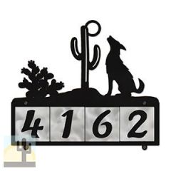 607084 - Howling Coyote Design 4-Digit Horizontal 4-inch Tile Outdoor House Numbers