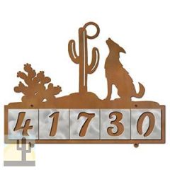 607085 - Howling Coyote Design 5-Digit Horizontal 4-inch Tile Outdoor House Numbers