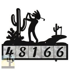 607135 - Kokopelli Desert Golfer Design 5-Digit Horizontal 4-inch Tile Outdoor House Numbers