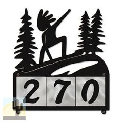 607173 - Shredding Kokopelli Design 3-Digit Horizontal 4-inch Tile Outdoor House Numbers