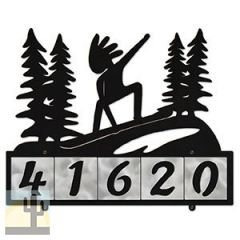 607175 - Shredding Kokopelli Design 5-Digit Horizontal 4-inch Tile Outdoor House Numbers