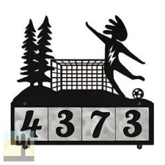 607184 - Kokopelli Lone Soccer Player Design 4-Digit Horizontal 4-inch Tile Outdoor House Numbers