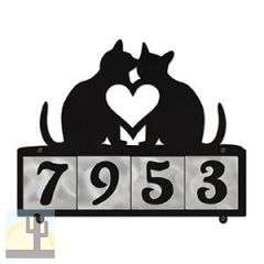 607204 - Two Cats in Love Design 4-Digit Horizontal 4-inch Tile Outdoor House Numbers