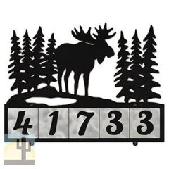607215 - Moose in the Woods Design 5-Digit Horizontal 4-inch Tile Outdoor House Numbers