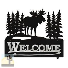 607218 - Moose in the Woods Design Horizontal Metal Welcome Wall Plaque