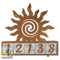 607225 - Spiral Sunset Design 5-Digit Horizontal 4-inch Tile Outdoor House Numbers