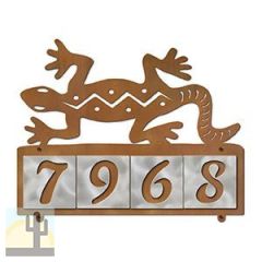 607234 - S-Shaped Southwest Lizard Design 4-Digit Horizontal 4-inch Tile Outdoor House Numbers