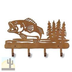 608011 - 18in Jumping Bass with Trees Design Metal Coat and Hat Hooks