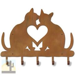 608202 - 24in Two Cats in Love Design Metal Coat and Hat Hooks