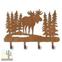 608211 - 18in Moose in the Woods Design Metal Coat and Hat Hooks