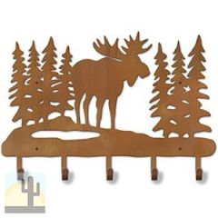 608212 - 24in Moose in the Woods Design Metal Coat and Hat Hooks