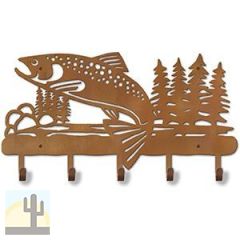 608252 - 24in Jumping Trout in Stream Design Metal Coat and Hat Hooks