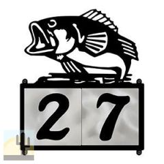 609002 - XL Jumping Bass in Reeds Design 2-Digit Horizontal 6in Tile Outdoor House Numbers