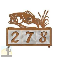609003 - XL Jumping Bass in Reeds Design 3-Digit Horizontal 6in Tile Outdoor House Numbers