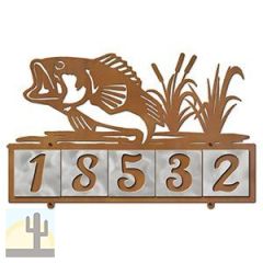 609005 - XL Jumping Bass in Reeds Design 5-Digit Horizontal 6in Tile Outdoor House Numbers