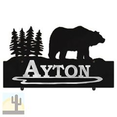 609027 - 31in W Bear in the Woods Design Horizontal Metal Custom Text Wall Sign