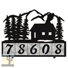609075 - XL Cabin in the Woods Design 5-Digit Horizontal 6in Tile Outdoor House Numbers