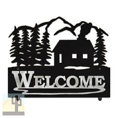 609078 - 25in W Cabin in the Woods Design Horizontal Metal Welcome Wall Sign