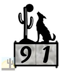 609082 - XL Howling Coyote Design 2-Digit Horizontal 6in Tile Outdoor House Numbers