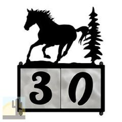 609102 - XL Running Horse Scene Design 2-Digit Horizontal 6in Tile Outdoor House Numbers