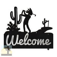 609138 - 25in W Kokopelli Desert Golfer Design Horizontal Metal Welcome Wall Sign